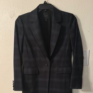 Alex Marie Black and Green Formal Blazer with Notched Lapels